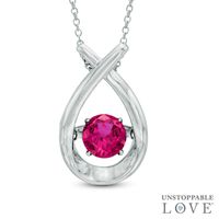 Unstoppable Love™ 6.0mm Lab-Created Ruby Pendant in Sterling Silver|Peoples Jewellers