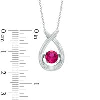 Unstoppable Love™ 6.0mm Lab-Created Ruby Pendant in Sterling Silver|Peoples Jewellers