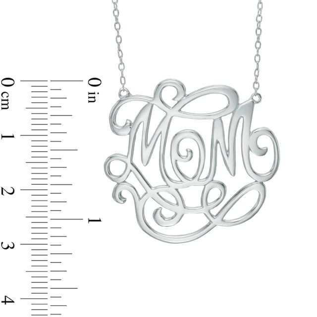 Script Monogram "Mom" Necklace in Sterling Silver|Peoples Jewellers