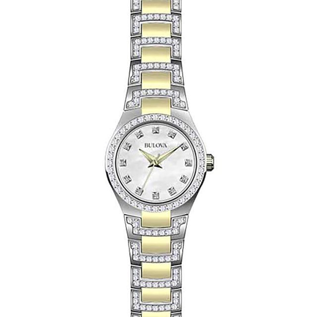 Ladies' Bulova Crystal Watch with Mother-of-Pearl Dial (Model: 98L198)|Peoples Jewellers