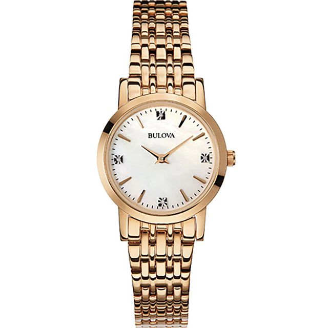 Ladies' Bulova Diamond Accent Watch with Mother-of-Pearl Dial (Model: 97P106)|Peoples Jewellers