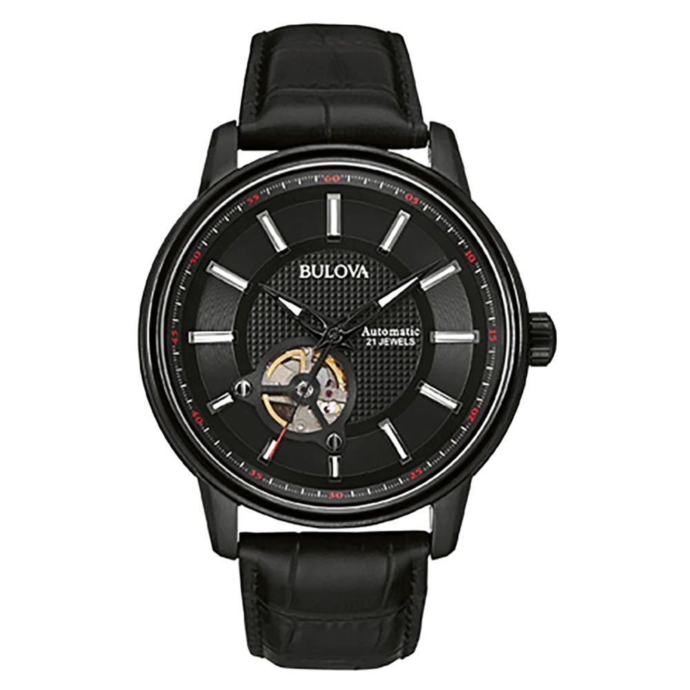 Men's Bulova Automatic Watch with Black Dial (Model: 98A139)|Peoples Jewellers