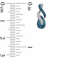 0.15 CT. T.W. Enhanced Blue and White Diamond Overlay Teardrop Earrings in 10K White Gold|Peoples Jewellers