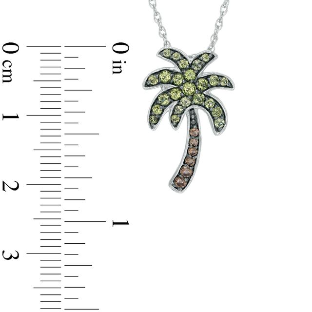 Peridot and Smoky Quartz Palm Tree Pendant in Sterling Silver|Peoples Jewellers