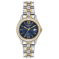 Ladies' Citizen Eco-Drive® Crystal Watch with Blue Dial (Model: EW1844-50L)|Peoples Jewellers