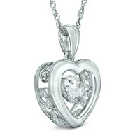 Unstoppable Love™ 5.5mm Lab-Created White Sapphire Heart Pendant in Sterling Silver|Peoples Jewellers