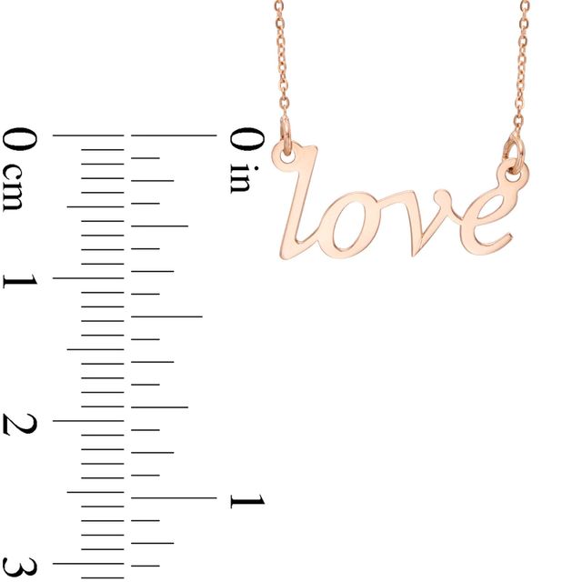 Script "LOVE" Necklace in 14K Rose Gold