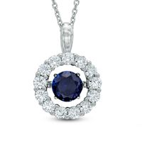 Unstoppable Love™ 6.0mm Lab-Created Blue and White Sapphire Pendant in Sterling Silver|Peoples Jewellers