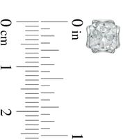 8.0mm Lab-Created White Sapphire Stud Earrings in Sterling Silver|Peoples Jewellers