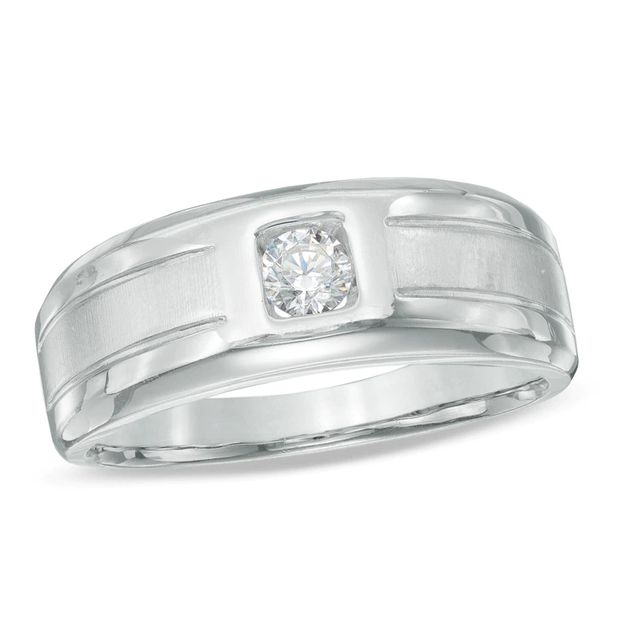 Men's 0.23 CT. Diamond Solitaire Ring in 10K White Gold