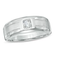 Men's 0.23 CT. Diamond Solitaire Ring in 10K White Gold|Peoples Jewellers