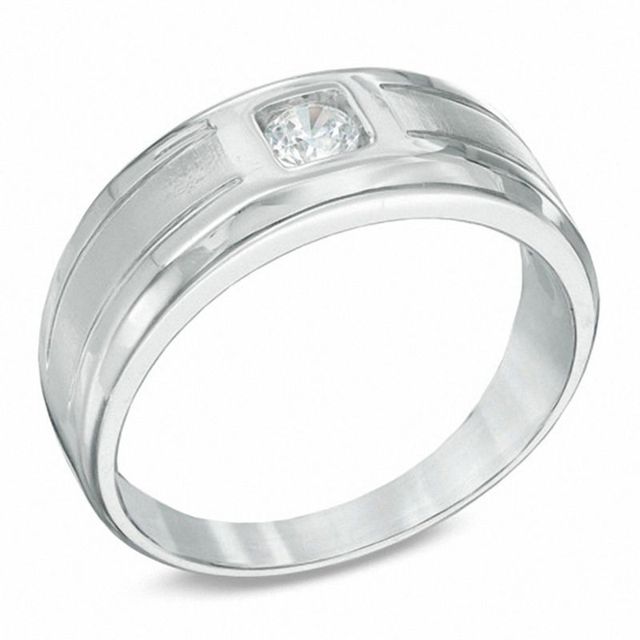 Men's 0.23 CT. Diamond Solitaire Ring in 10K White Gold