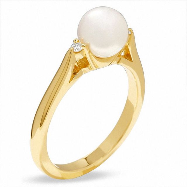 Blue Lagoon® by Mikimoto Akoya Cultured Pearl Ring in 14K Gold with Diamond Accents|Peoples Jewellers