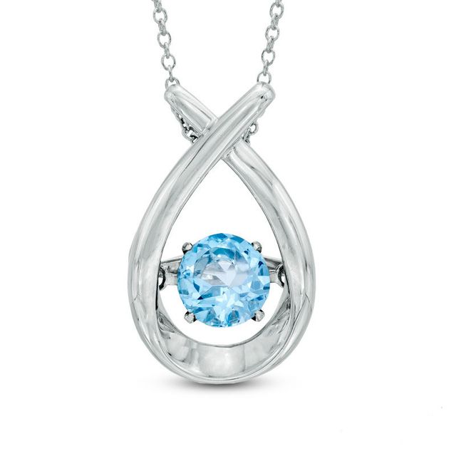 Unstoppable Love™ 6.0mm Swiss Blue Topaz Pendant in Sterling Silver|Peoples Jewellers