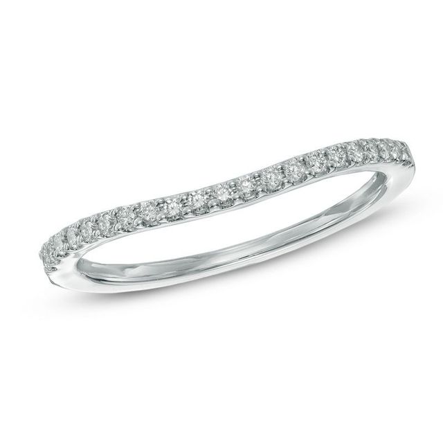 0.15 CT. T.W. Diamond Contour Wedding Band in 14K White Gold|Peoples Jewellers