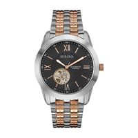 Men's Bulova Marine Star Automatic Two-Tone Watch with Black Dial (Model: 98A144)|Peoples Jewellers