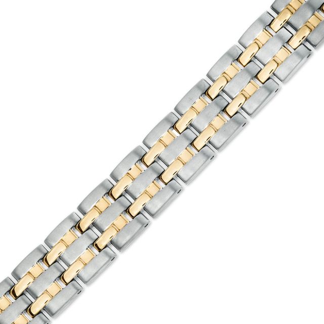 Men's 12.0mm Bracelet in Two-Tone Titanium - 8.5"|Peoples Jewellers