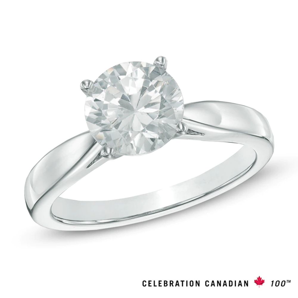 Celebration Canadian Lux® 3.00 CT. Certified Diamond Solitaire Engagement Ring in 18K White Gold (I/SI2)|Peoples Jewellers