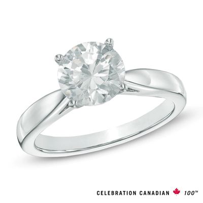 Celebration Canadian Lux® 3.00 CT. Certified Diamond Solitaire Engagement Ring in 18K White Gold (I/SI2)|Peoples Jewellers