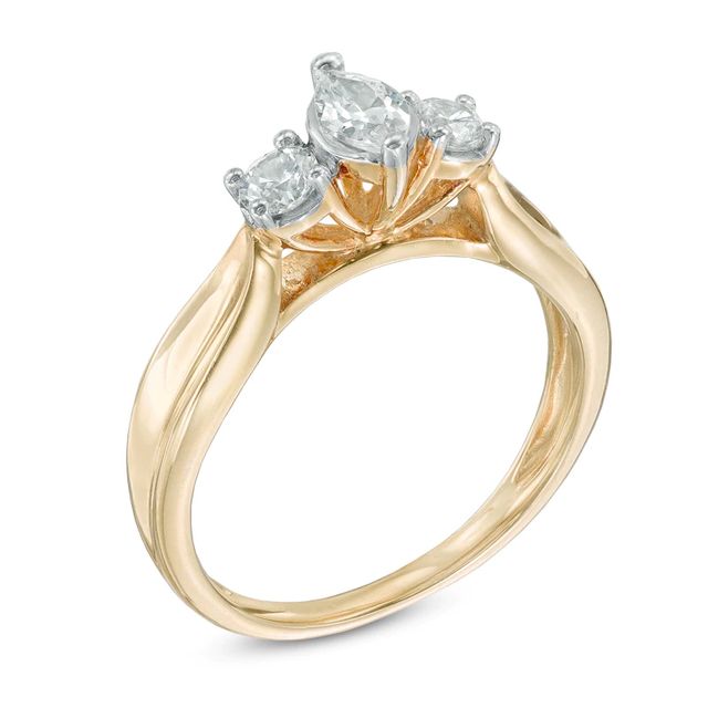 0.58 CT. T.W. Marquise Diamond Past Present Future® Ring in 14K Gold|Peoples Jewellers