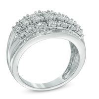 1.00 CT. T.W. Diamond Multi-Row Anniversary Ring in 10K White Gold|Peoples Jewellers
