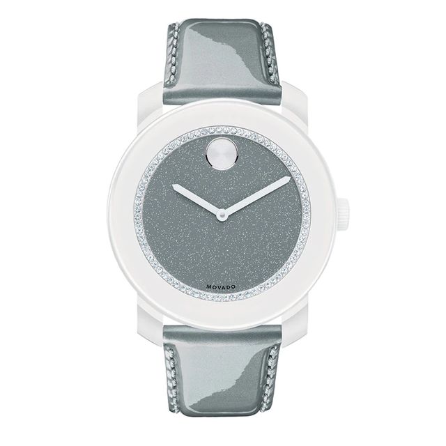 Ladies' Movado Bold® White Crystal Watch with Grey Glitter Museum® Dial (Model: 3600237)|Peoples Jewellers