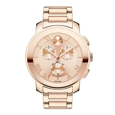 Ladies' Movado Bold® Chronograph Watch with Rose-Tone Dial (Model: )|Peoples Jewellers