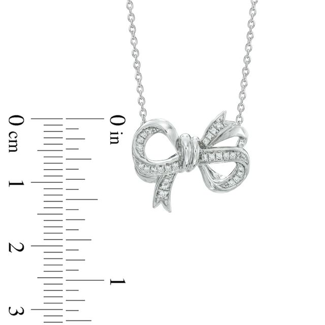 Vera Wang Love Collection 0.19 CT. T.W. Diamond Bow Necklace in Sterling Silver