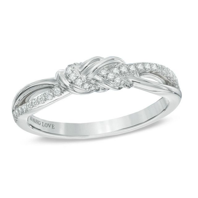 Vera Wang Love Collection 0.15 CT. T.W. Diamond Knot Ring in 14K White Gold