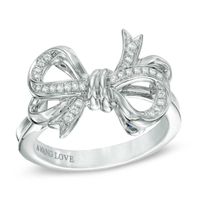 Vera Wang Love Collection 0.19 CT. T.W. Diamond Bow Ring in Sterling Silver|Peoples Jewellers