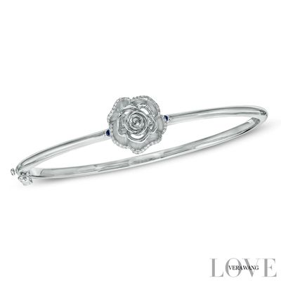 Vera Wang Love Collection 0.12 CT. T.W. Diamond Rose Bangle in Sterling Silver|Peoples Jewellers