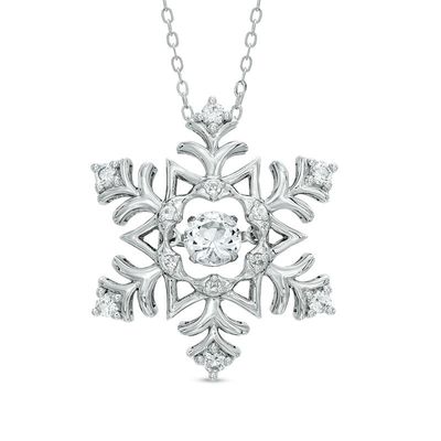 Unstoppable Love™ 6.0mm Lab-Created White Sapphire Snowflake Pendant in Sterling Silver|Peoples Jewellers