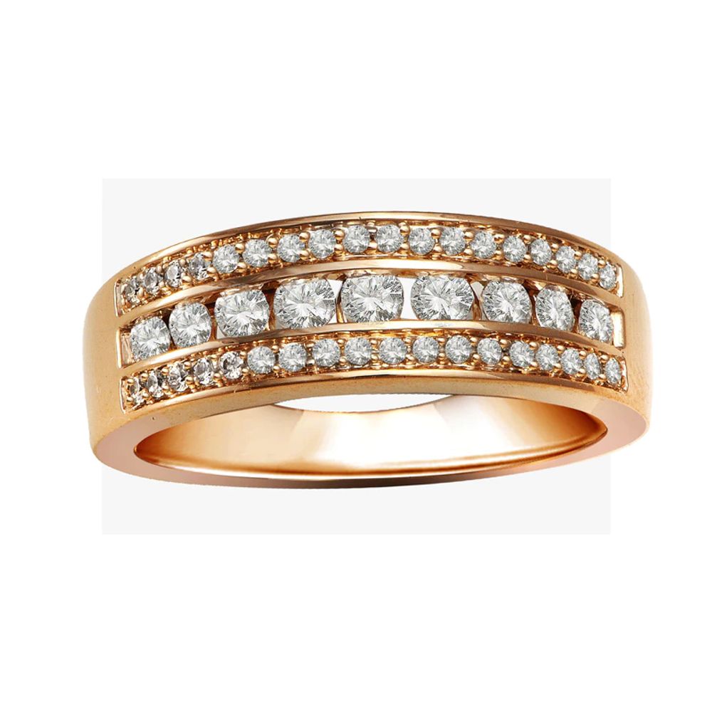 0.50 CT. T.W. Diamond Multi-Row Anniversary Band in 14K Rose Gold|Peoples Jewellers