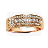 0.50 CT. T.W. Diamond Multi-Row Anniversary Band in 14K Rose Gold|Peoples Jewellers