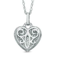 Lab-Created White Sapphire Heart Pendant in Sterling Silver|Peoples Jewellers