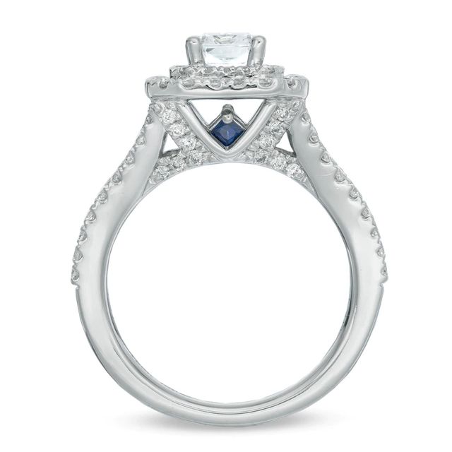 Vera Wang Love Collection 1.97 CT. T.W. Emerald-Cut Diamond Double Frame Ring in 14K White Gold|Peoples Jewellers