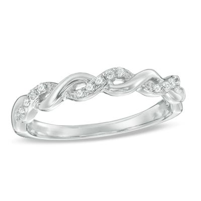 0.12 CT. T.W. Diamond Twisting Anniversary Band in 10K Gold|Peoples Jewellers