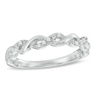 0.12 CT. T.W. Diamond Twisting Anniversary Band in 10K Gold|Peoples Jewellers