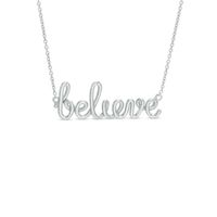 Cursive "believe" Necklace in Sterling Silver - 17.5"|Peoples Jewellers