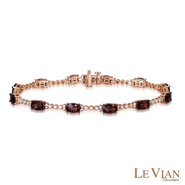 Le Vian® Chocolate Quartz™ and 0.44 CT. T.W. Diamond Bracelet in 14K Strawberry Gold™|Peoples Jewellers