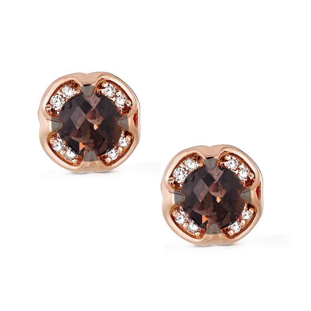 Le Vian® Chocolate Quartz™ and Diamond Accent Stud Earrings in 14K Strawberry Gold™|Peoples Jewellers