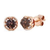 Le Vian® Chocolate Quartz™ and Diamond Accent Stud Earrings in 14K Strawberry Gold™|Peoples Jewellers