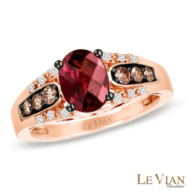 Le Vian® Raspberry Rhodolite™ and 0.28 CT. T.W. Diamond Ring in 14K Strawberry Gold™|Peoples Jewellers