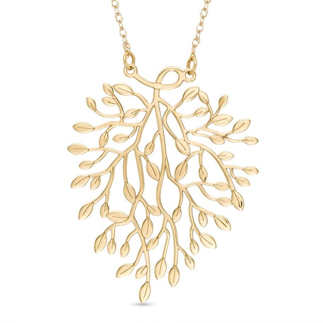 Tree Leaf Necklace in 10K Gold|Peoples Jewellers
