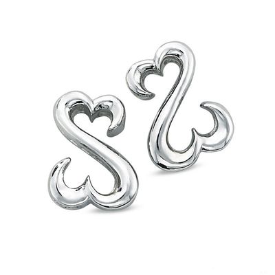 Open Hearts by Jane Seymour™ Stud Earrings in Sterling Silver|Peoples Jewellers