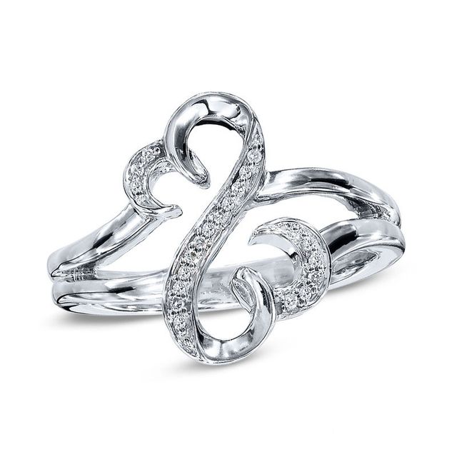 Open Hearts by Jane Seymour™ 0.04 CT. T.W. Diamond Ring in Sterling Silver|Peoples Jewellers
