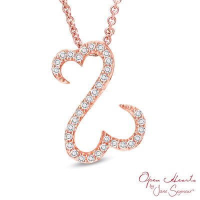 Open Hearts by Jane Seymour™ Diamond Accent Pendant in 10K Rose Gold|Peoples Jewellers