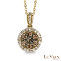 Le Vian Chocolate Diamonds® 0.51 CT. T.W. Diamond Frame Cluster Pendant in 14K Honey Gold™|Peoples Jewellers