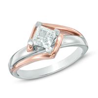 0.50 CT. Certified Princess-Cut Diamond Solitaire Engagement Ring in 14K Two-Tone Gold (J/I2)|Peoples Jewellers