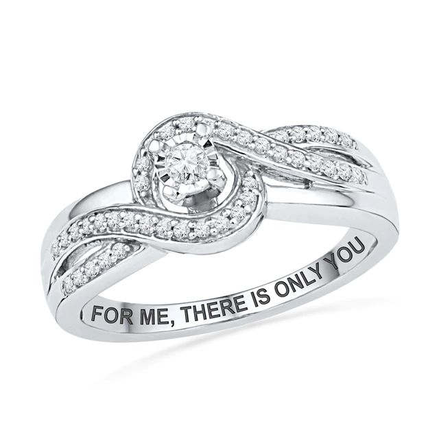 0.20 CT. T.W. Diamond Swirl Promise Ring in Sterling Silver (25 Characters)|Peoples Jewellers